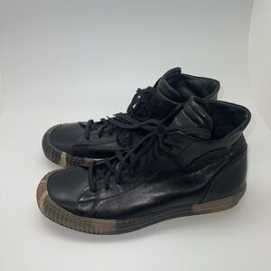 Gabriele Pasini Sneakers Mens 45 EU Black Leather Mid Top Skull Camo 12 US Italy